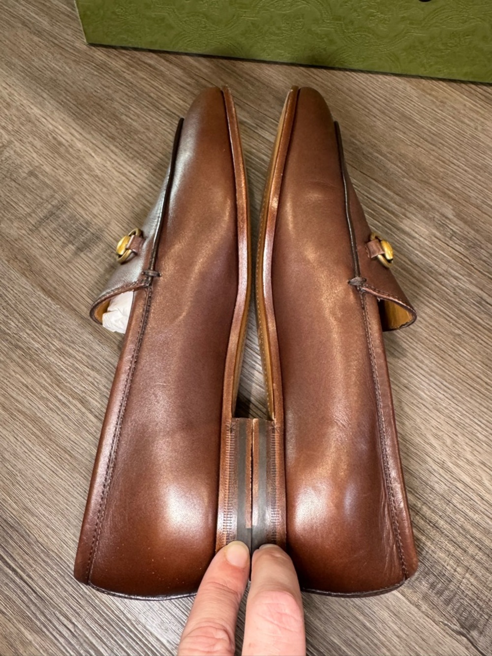 Gucci Jordaan Horsebit Leather Loafers in Brown - Picture 10 of 16